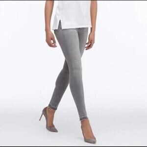 AG Adriano Goldschmied The Legging Ankle Super Skinny Gray Raw Hem Jean Size 29R